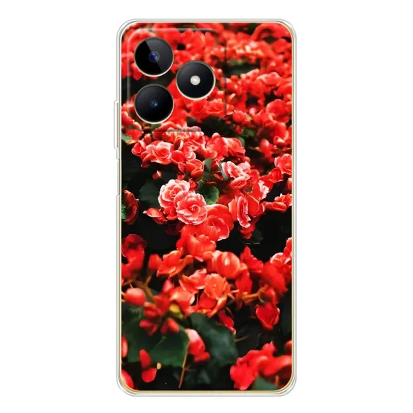 Чохол з принтом «Квіти червоні» для Realme Note 60