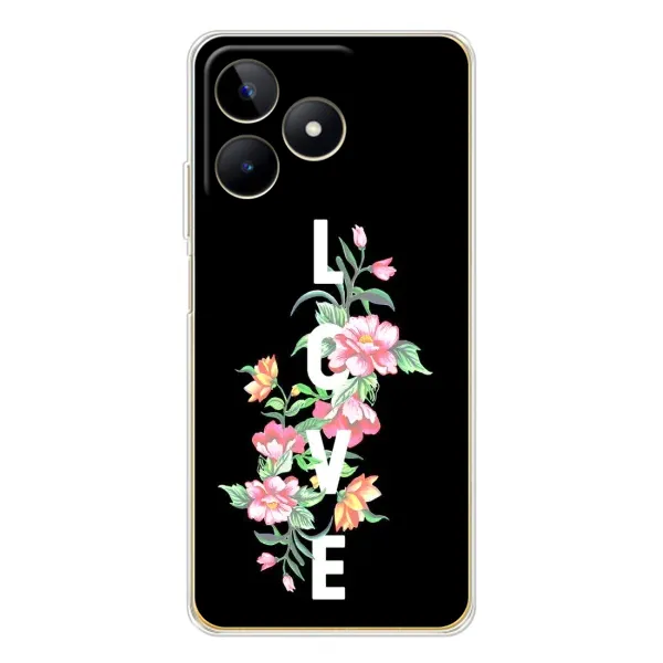 Чохол з принтом «Квіти LOVE» для Realme Note 60 Чохол з принтом «Квіти LOVE» для Realme Note 60