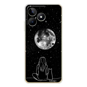 Чохол з малюнком кіт на Realme Note 60 (Дівчина з котом)