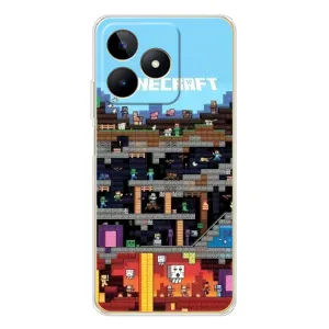 Чехол Майнкрафт на Realme Note 60 (AlphaPrint) Minecraft (фон Minecraft)