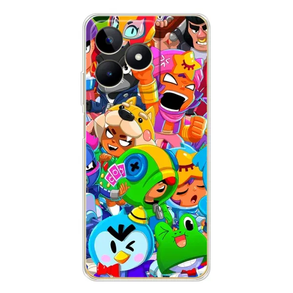 Чехол с принтом «герои Бравл Старс» для Realme Note 60