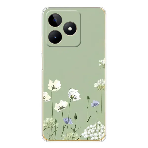 Чехол с принтом «Цветы на зеленом» для Realme Note 60
