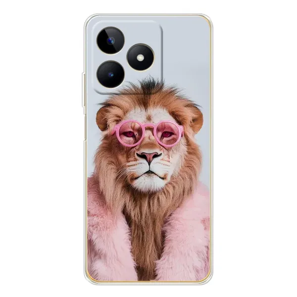 Чохол з принтом «Лев в окулярах» для Realme Note 60 Чохол з принтом «Лев в окулярах» для Realme Note 60
