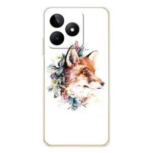 Чохли з картинкою Лисичка для Realme Note 60 (VPrint) (Лиса в квітах)