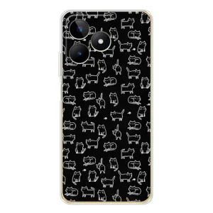 Чохол з принтом для Realme Note 60 (AlphaPrint) Модні коти (Маленькі котики)