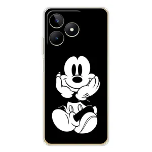 Міккі Маус чохол для Realme Note 60 (AlphaPrint - Мультяшні) (Маус на чорному)