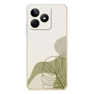 Силконовий чохол з принтом в квітах на Realme Note 60 (Зелена монстера дизайн)