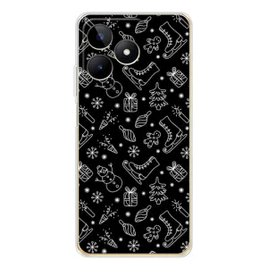 Новорічні, Святкові Чохли для Realme Note 60 - 2024 год (Новорічний фон)