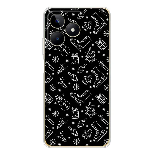 Чехол с принтом «Новогодний фон» для Realme Note 60