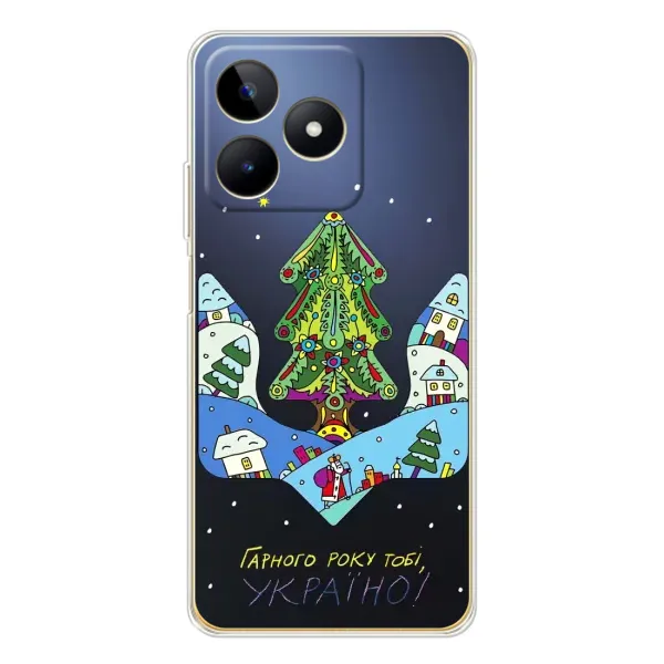 Чехол с принтом «Рождественский герб» для Realme Note 60