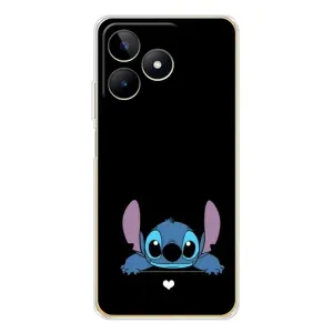 Чохол з принтом Стіч на Realme Note 60 (Стіч на чорному)
