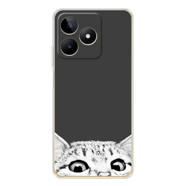 Чохол з принтом «Виглядає котик» для Realme Note 60