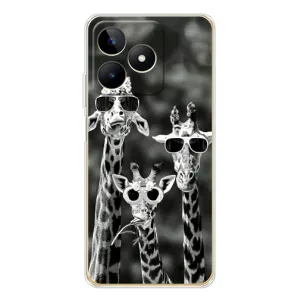 Силіконовий чохол з КАРТИНКАМИ літо для Realme Note 60 (AlphaPrint) (Жирафи в окулярах)