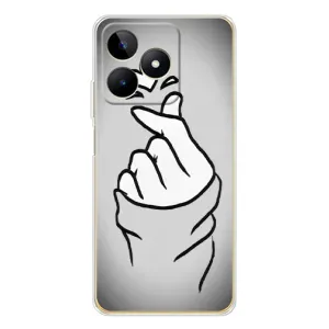 Чехол с принтом для Realme Note 60 (AlphaPrint - Знак сердечка) (Значок Love)
