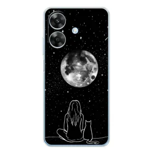 Чохол з малюнком кіт на Realme Note 60x (Дівчина з котом)