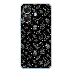 Новорічні, Святкові Чохли для Realme Note 60x - 2024 год (Новорічний фон)