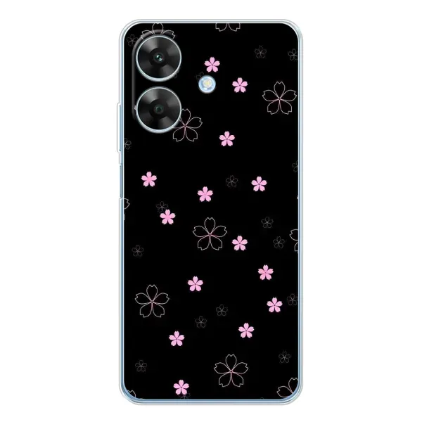 Чохол з принтом «Рожеві квіти на чорному» для Realme Note 60x