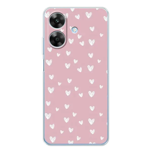 Чохол з принтом «Сердечки на рожевому» для Realme Note 60x
