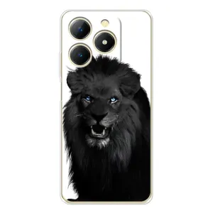 Чехлы с картинками животных RealMe Note 70 (Черный ЛЕВ)