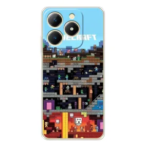 Чехол Майнкрафт на RealMe Note 70 (AlphaPrint) Minecraft (фон Minecraft)