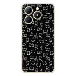 Чехол с принтом для RealMe Note 70 (AlphaPrint) Модные коты