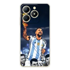 Чехлы для RealMe Note 70 (Leo чемпион) (AlphaPrint) (Месси с кубком)