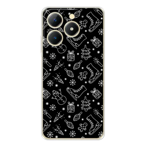 Чехол с принтом «Новогодний фон» для Realme Note 70