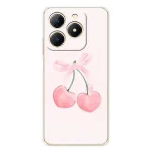 Чехол с розовым рисунком для RealMe Note 70 (Розовые вишни)