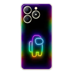 Чехол Амонг Ас для RealMe Note 70 (AlphaPrint) (Яркий скин)