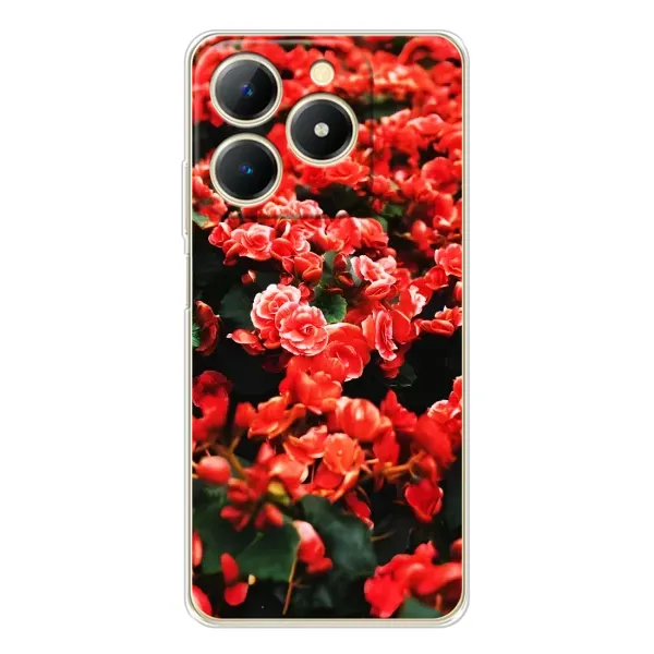 Чехол с принтом «Цветы красные» для Realme Note 70T Чехол с принтом «Цветы красные» для Realme Note 70T