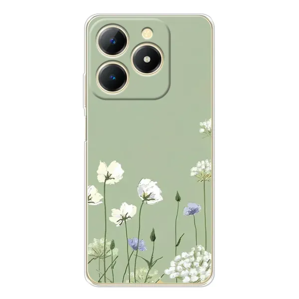 Чехол с принтом «Цветы на зеленом» для Realme Note 70T Чехол с принтом «Цветы на зеленом» для Realme Note 70T