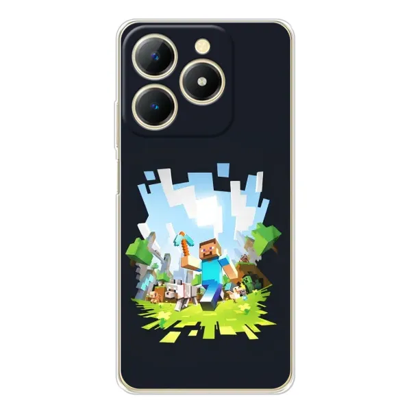 Чохол з принтом «персонажі Minecraft» для Realme Note 70T Чохол з принтом «персонажі Minecraft» для Realme Note 70T