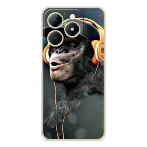 Чохол з Мавпами Realme Note 70T - (AlphaPrint) (В навушниках)