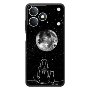 Чохол з малюнком кіт на RealMe Note 80 (Дівчина з котом)