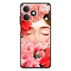 Чехлы (ART) Цветы на RealMe Note 80 (VPrint) (Глаза в цветах)
