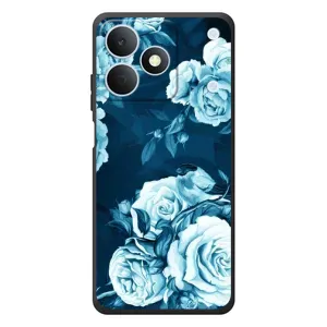 Чехлы (ART) Цветы на RealMe Note 80 (VPrint) (Голубые Бутоны)