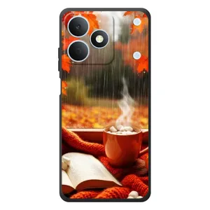 Чехол с уникальным дизайном «Осень с кофе» для RealMe Note 80 (Кофе и дождь)