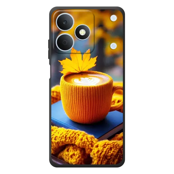 Чехол с принтом «Кофе на желтом пледе» для Realme Note 80