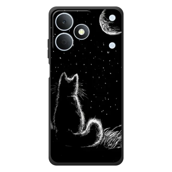 Чохол з принтом «Котик і місяць» для Realme Note 80