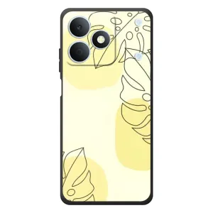 Силиконовый чехол с принтом в цветах на RealMe Note 80 (Желтая монстера арт)