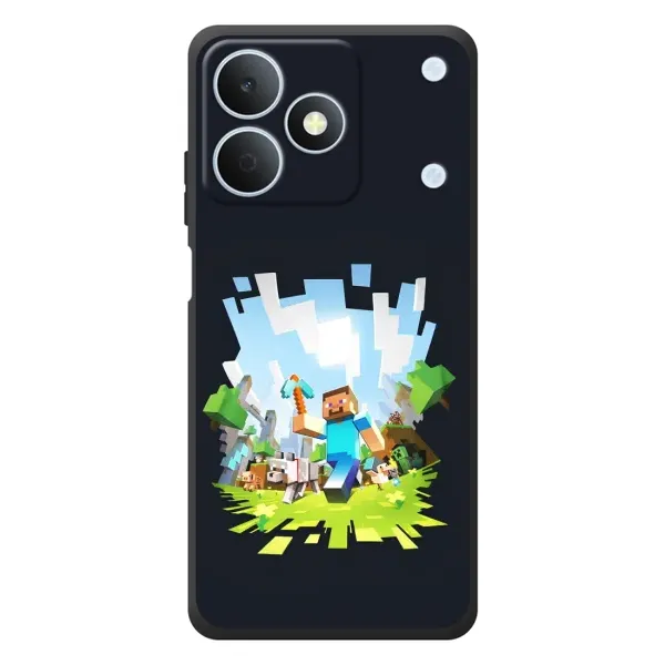 Чохол з принтом «персонажі Minecraft» для Realme Note 80