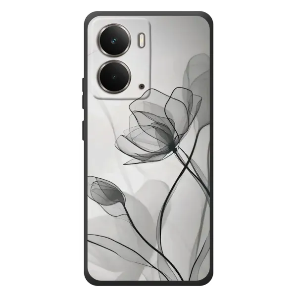 Чехол с принтом «Черные цветы» для RealMe P3