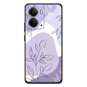 Силконовий чохол з принтом в квітах на RealMe P3 (Фіолетове листя абстракція)