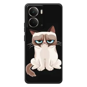 Чехол с принтом для RealMe P3 (AlphaPrint) Модные коты (Грустный кот)