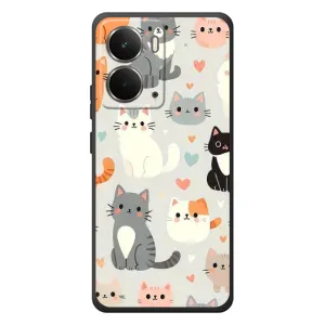 Чехол с рисунком кот на RealMe P3 (Коллаж котов)