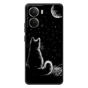 Чехол с принтом для RealMe P3 (AlphaPrint) Модные коты (Котик и луна)