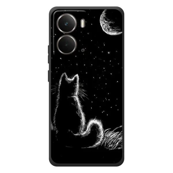 Чехол с принтом «Котик и луна» для RealMe P3