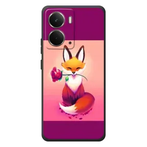 Чехлы с картинкой Лисички для RealMe P3 (VPrint) (Лисичка с розочкой)