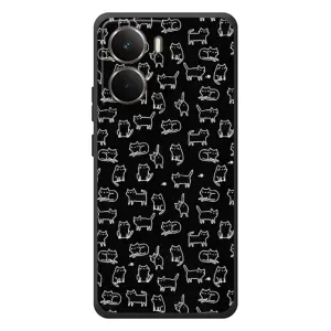 Чехол с принтом для RealMe P3 (AlphaPrint) Модные коты (Меленькие котики)