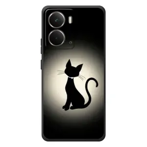 Чехол с принтом для RealMe P3 (AlphaPrint) Модные коты (Силуэт котика)